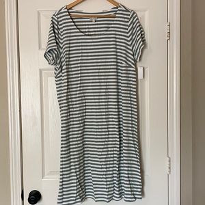 NWT Talbots Woman Green/White Stripe Dress